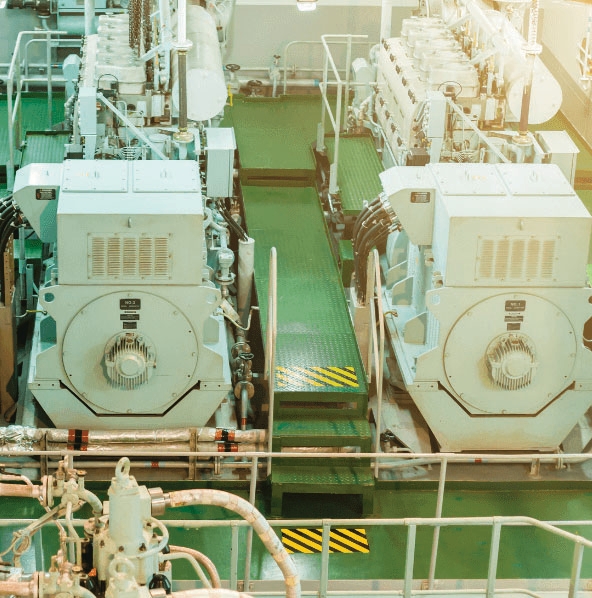 Marine engine room machinery systems